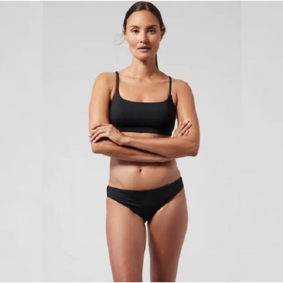 New Athleta Black Square Neck Bra Cup Bikini 36D Top 530951 Swim Medium NWT - Picture 4 of 12